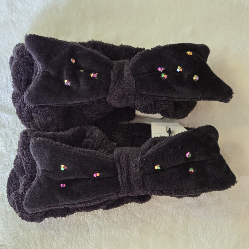 Wicked Elphaba 2 Pack Plush Headwraps Black Iridescent Rhinestones Conair NWT
